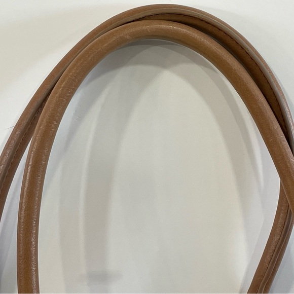 Tommy Hilfiger Shoulder Bag Tote Leather w/ Monogram Print Green & Blue Stripe - Picture 6 of 16